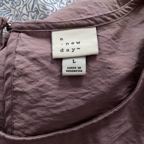 Purple Flutter Sleeve Blouse A New Day - Picture 2 of 4